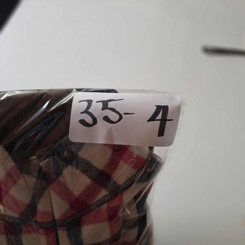 Reversible Fleece Jacket Mens Full Zip Plaid Brown Red Mock Neck Size S - Picture 5 of 7